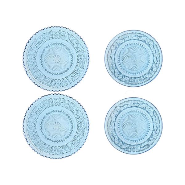 ミニチュア食器 プレートセット 4個入り ドールハウス 1:12 装飾 皿