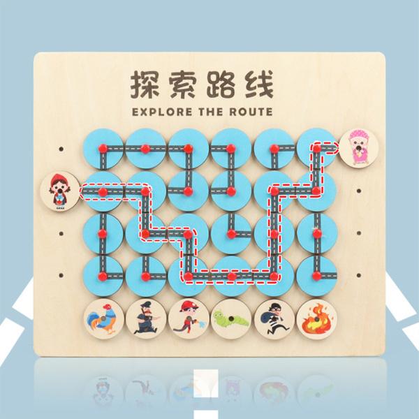 木製の迷路ゲームルートを見つけるパズルおもちゃキッズ論理的思考トレーニングギフト幼児向け Stkショップ 通販 Yahoo ショッピング