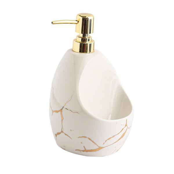 説明:素材:セラミック素材は耐久性があります2-in-1デザイン:スポンジホルダーが取り付けられているため.この液体石鹸ディスペンサーは便利でお手入れが簡単です.大理石の質感:金色の大理石の質感は自然で美しいです.この石鹸ディスペンサーをバ...