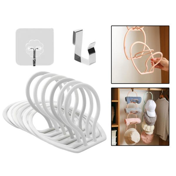説明:HATラックの各セットには.1ピースSシェイプフックと1ピーススティッキーフック付き6個のピース??リングハットラックがあります.また.離れて需要として取り付けます.1つのS字型のフックがクローゼットロッドとドアに掛けられ.1つのステ...