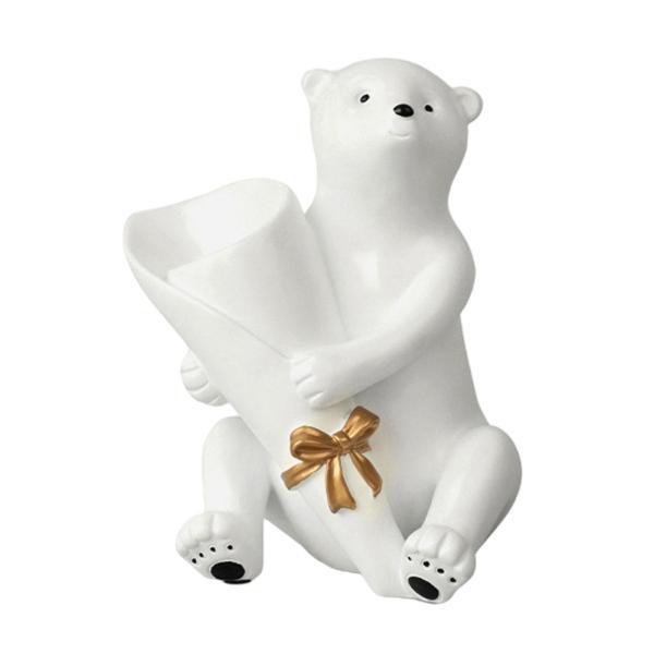 クマの花瓶の彫刻ドライフラワーアレンジメント寝室庭の装飾オフィス
