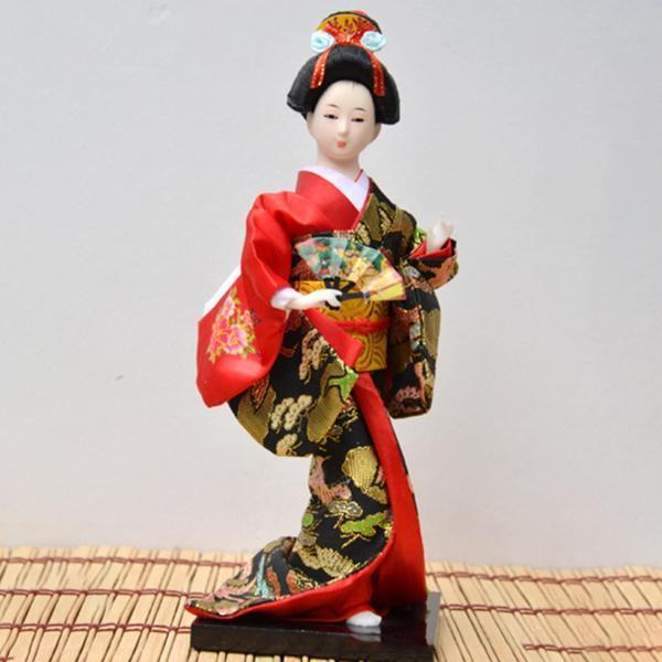 11インチ日本の着物芸者人形彫刻ヒューマノイドガールスタチュー