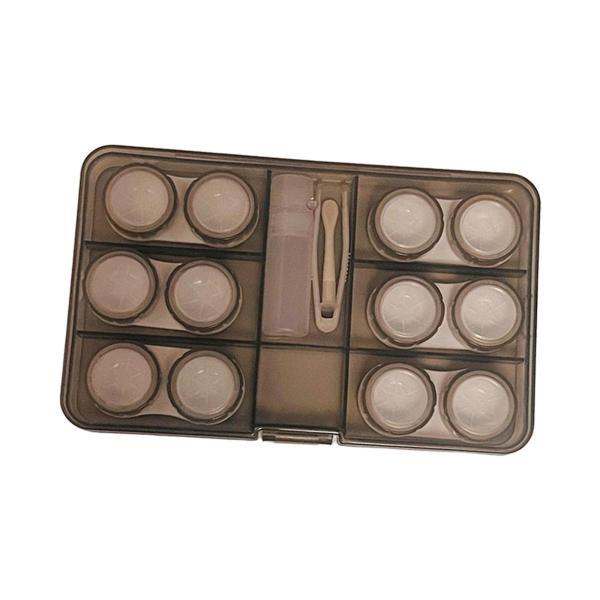 説明:コンタクト  ケース: 6  コンタクト  ハード ケース トラベル キット.リムーバー ツール.ボトル.ピンセット付き.女性や女の子への美しく便利なギフトポータブル:コンタクトレンズケースは小さく.ゆったりとした軽量で.財布.ポケッ...