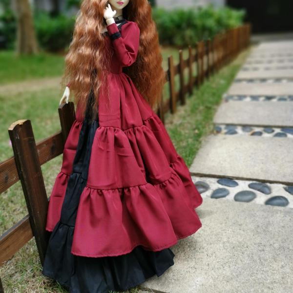 WY901 BJD 1/3 ドール 衣装 赤桜　衣装のみ　ハンドメイド 全14色！BJD 1/3 ツインテール 球体関節人形 人形 ウィッグ