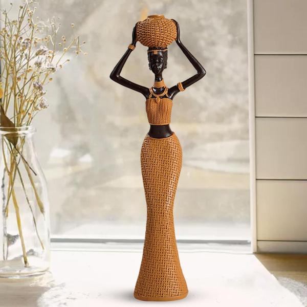 説明:[樹脂素材]アフリカ部族の女性の置物は樹脂素材で作られており.軽量で環境に優しいです.[手作り工芸品]レトロな織り模様の黒人アフリカ人女性工芸品は手作り.手描きで.優れた職人技です.サイズチャート:スタイル A: 約 9.5 センチメ...