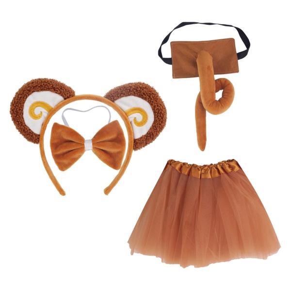 猿の耳としっぽセット 猿の耳カチューシャ ロングテール