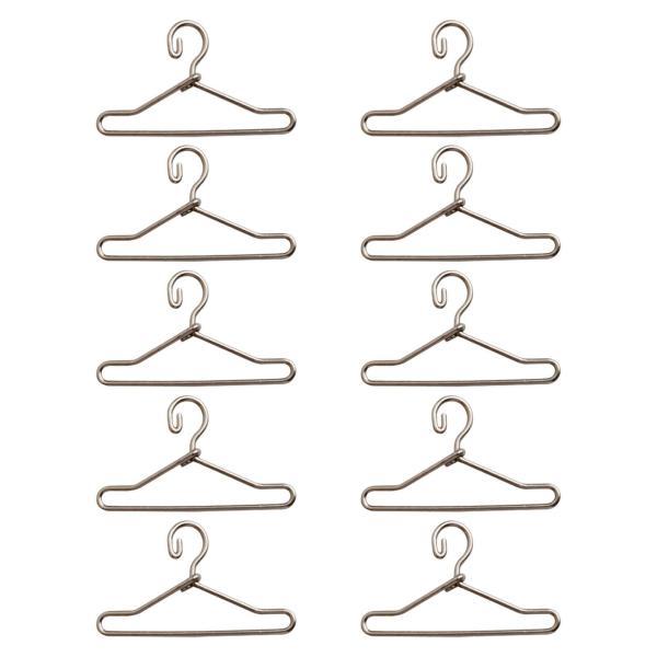 10x ミニチュア衣類ラックマイクロ風景人形洋服ハンガー 1:12 1:8 用