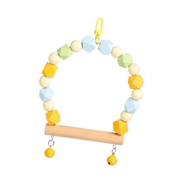 説明:[ペットの鳥のスイング]: 木製のオウムのスイングおもちゃは.鳥を楽しませ.ケージの退屈を和らげるように設計されています.スイングは鳥の知能を発達させ.調整とバランスのスキルを助けます.[用途]: フィンチ.カナリア.小さなセキセイイ...