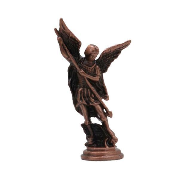 説明:[宗教的なコレクション]: レトロな聖天使聖ミカエルの置物の戦いの天使の彫刻.キリスト教とカトリックの置物のコレクション.シンプルな形とライン.家の装飾に最適です. [高級素材]: このマイケル像は高級金属素材で作られており.環境に優...