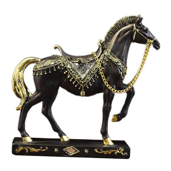 馬の彫刻 ダークブラウン 樹脂製 馬の像 樹脂製 馬の彫刻 装飾アート 置物 動物の置物 家庭用 リビング