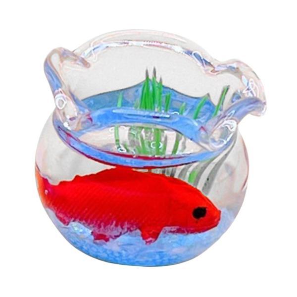 1:12 ドールハウス ミニチュア 金魚鉢 手作り 水槽 アクセサリー : STK
