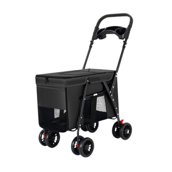 仕様:素材: メタルオックスフォード布サイズチャート:50cmx67cmx100cm/19.69インチx26.38インチx39.37インチパッケージに含まれるもの:犬用ベビーカー1台...