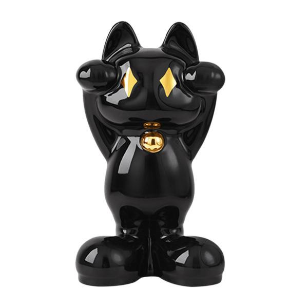 招き猫　猫の置物　オブジェ 楽天市場】招き猫 御影石 高さ32cm白みかげ石 ねこ ネコ インテリア