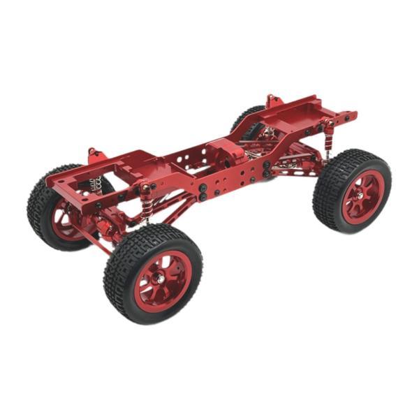 RCHEN カーシャーシ アルミ製 赤 1/12 4WD フレームキット、メタル RC ボディ シャーシ フレーム