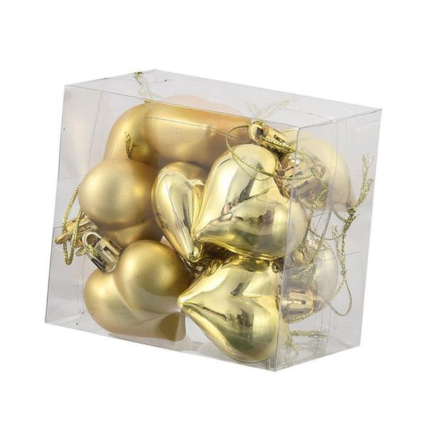 仕様:材質: プラスチックサイズチャート:4.5 cm x 5 cm/1.77インチ x 1.97インチパッケージに含まれるもの:ハート型クリスマスツリーオーナメント 12 個 (光沢タイプ 6 個 + マットタイプ 6 個を含む)...