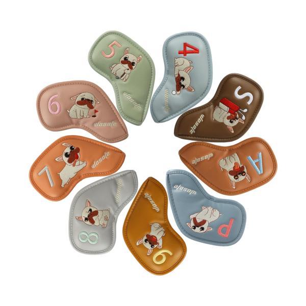 ゴルフアイアンヘッドカバー 9個 PU クリエイティブ ゴルフ