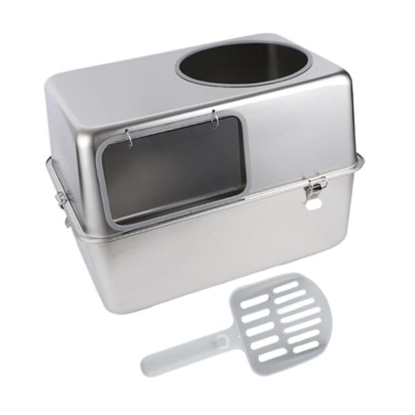 説明:[素材]: ステンレススチールとプラスチックで作られたこのフード付きトイレは.耐久性に優れた作りで.長くお使いいただけます.頑丈な構造で.ペットのニーズに確実に応えます.サイズ: 59.5cm×39.9cm×39.5cm/23.43イ...