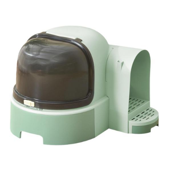 説明: [広々とした内部]: 広々とした内部を備えた大型の密閉型猫用トイレボックス.様々な猫や子猫を収容できます.サイズは約60cmx53cmx43cm/23.62インチx20.87インチx16.93インチ. [飛び散り防止設計]: アーチ...