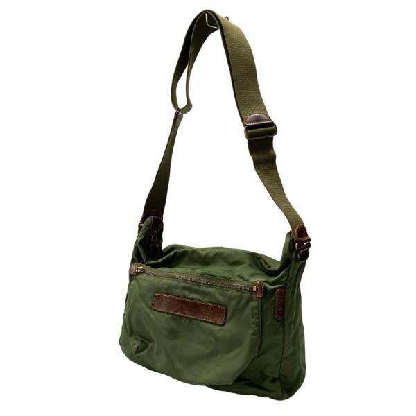 フェリージ ショルダーバッグ 9362 レザー×ナイロン カーキ