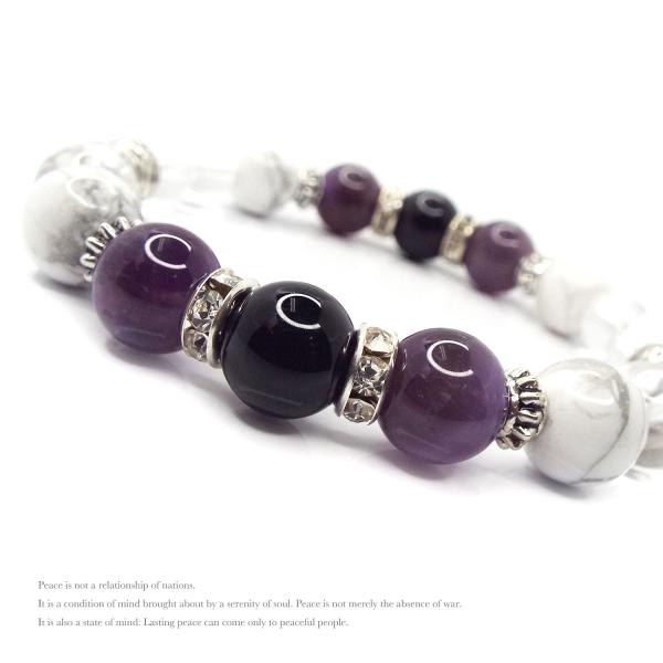 天然石 パワーストーン ブレスレット メンズ アクセサリー アメジスト