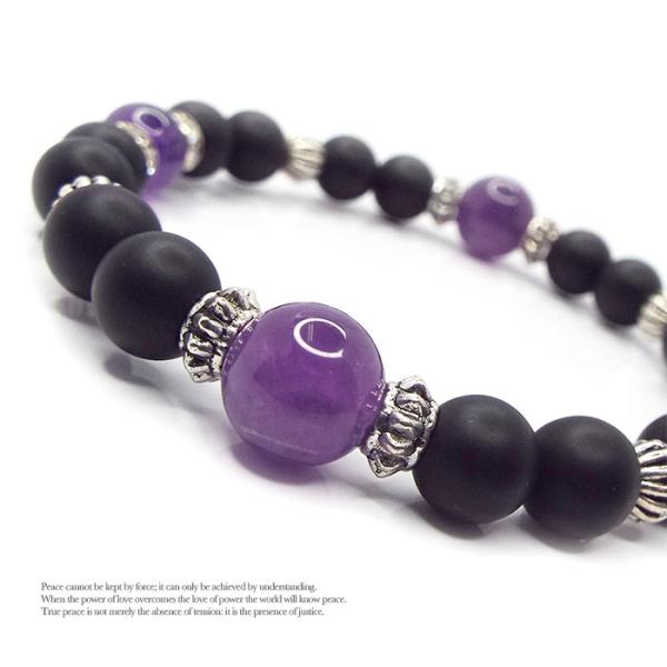 天然石 パワーストーン ブレスレット アンクレット マクラメ アメジスト クロス stone-kitchen_d4-32