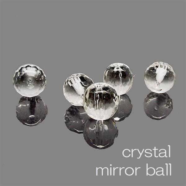 天然石 ビーズ クリスタル 水晶 ミラーボールカット 約6mm 粒売り