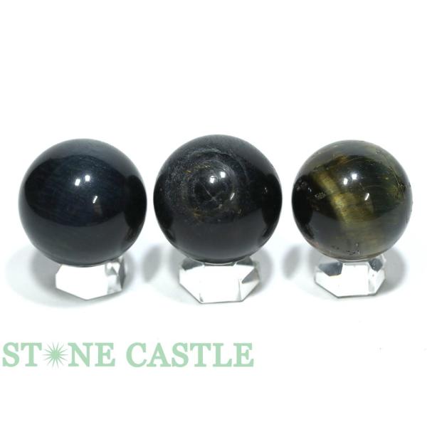 石流通センター 一点物 天然石 置き石 丸玉 約30mm ブルータイガーアイ