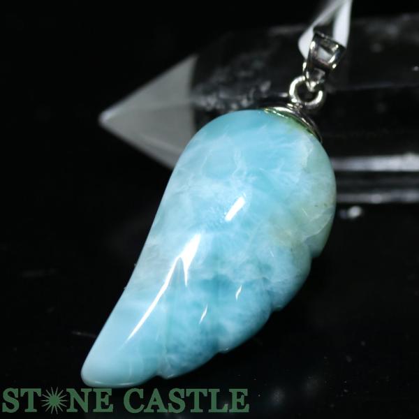 石流通センター 一点物 天然石 ペンダント ラリマー (5A) 天使の羽 No