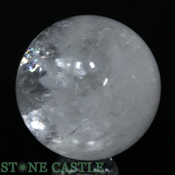 石流通センター 一点物 天然石 置き石 丸玉 レインボー水晶 約70mm No