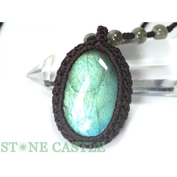 石流通センター ネックレス一点物 天然石 ネックレス マクラメ編み