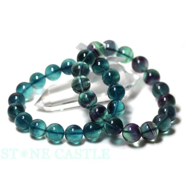 ブルーフローライト レピドマイカ 高品質 パワーストーン ブレスレット 天然石 ライトブルーカラーの8mmサイズ 幸運パワーストーン