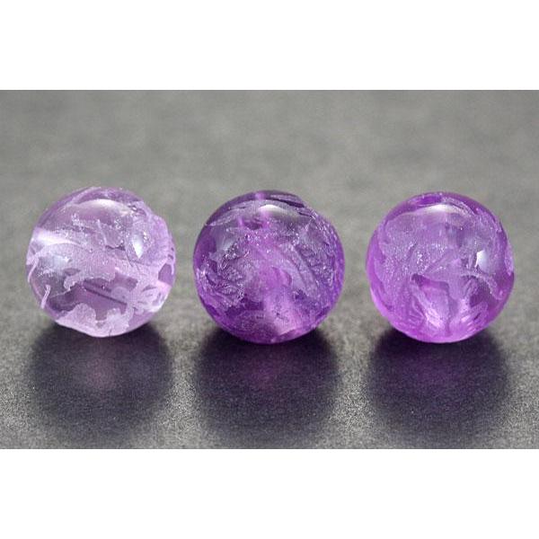 石流通センター 彫刻ビーズ アメジスト 8mm (素彫り) 五爪龍 天然石