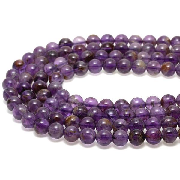 ガーデンアメジスト　エレスチャル　地球の恵みを体現する　約13ミリ 石流通センター 高品質 天然石 ブレスレット アメジストガーデン