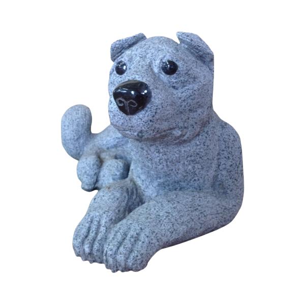 かごの犬石材彫刻品 犬石材彫刻品