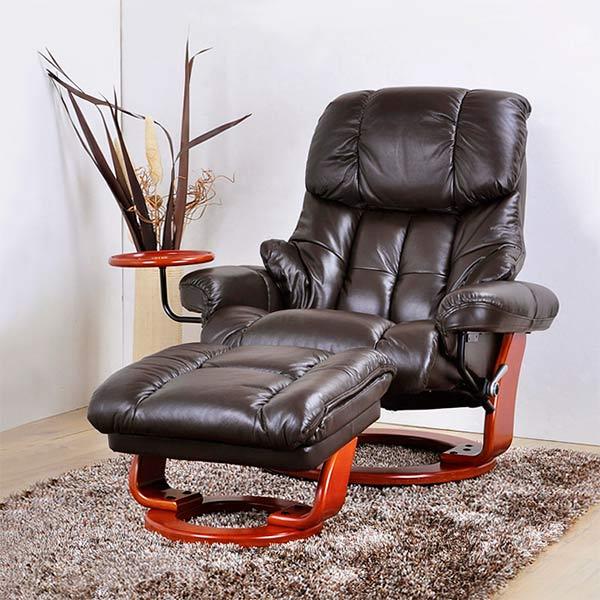 リクライニングチェア 本革 オットマン付き パーソナルチェア 全6色