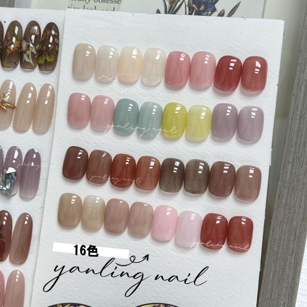 初心者でも扱いやすく、ワンからーで十分可愛い【施術方法】1、下処理後ベースジェルを塗りＵＶ/LEDライトで硬化します。2、カラージェルは二度塗りがおすすめ。まずは一度塗って硬化させましょう。3、カラージェルをもう一度塗って、2回目の硬化。4...