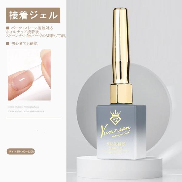 内容量：15ml タイプ：ネイルチップ用 接着ジェル 対応：ネイルチップ／ストーン／ネイルパーツ 硬化方法：UV／LEDライト対応 用途：セルフネイル・サロンワーク 原産国：中国 区分：雑貨