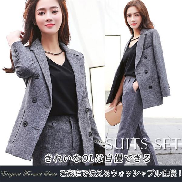 超目玉セール スーツ レディース パンツ 上下セット 杢グレー ダブルボタン フォーマル ビジネス 春 アンサンブル セットアップ オフィス 通勤 Tmw30 Candyz Pro 通販 Yahoo ショッピング