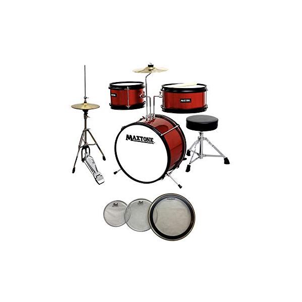 MAXTONE MX-60 RED(レッド) ジュニア(キッズ)ドラムセット （ハイハットセット+交換用ヘッド付き）