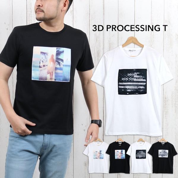 Tシャツ メンズ 半袖 クルーネック フォトプリント 3d フォトプリント カットソー カジュアル ホワイト ブラック 白 黒 メール便のみ送料無料2 S Ts ディライト 通販 Yahoo ショッピング