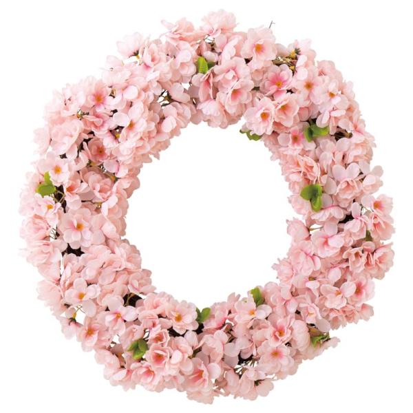 ピンク色の桜がいっぱいあしらわれた春にぴったりのリースです。壁やドアに引っ掛けたり、商品棚やレジカウンター、受付に飾って春らしい店舗ディスプレイに。●素材／ポリエステル・天然素材●サイズ／直径約48×奥行10cm●重量／0.5kg●特記事項...