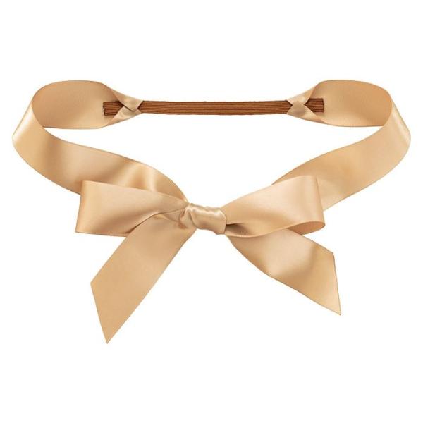 ✿ぴん♡リボンレイ　ライトゴールド×ベージュ　コットンパ♦ネックストラップ store-express_08-136-3-1