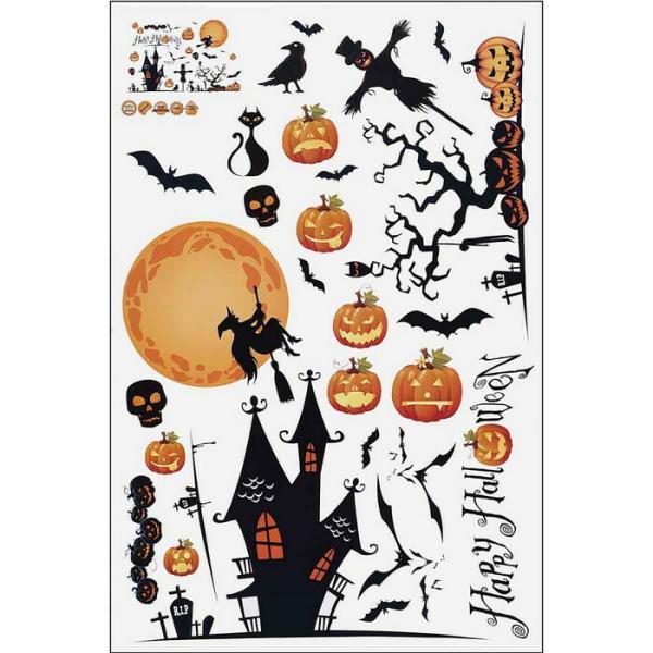 ウインドウ 飾り ハロウィーン シール_ハロウィンウォールステッカー 1セット_57-39-3-1_8185-1666