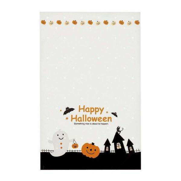 ラッピング 袋 ギフト かわいい_【50枚入り】ハロウィンOPPギフトバッグ かぼちゃ&おばけ L_57-44-8-3_36112-384