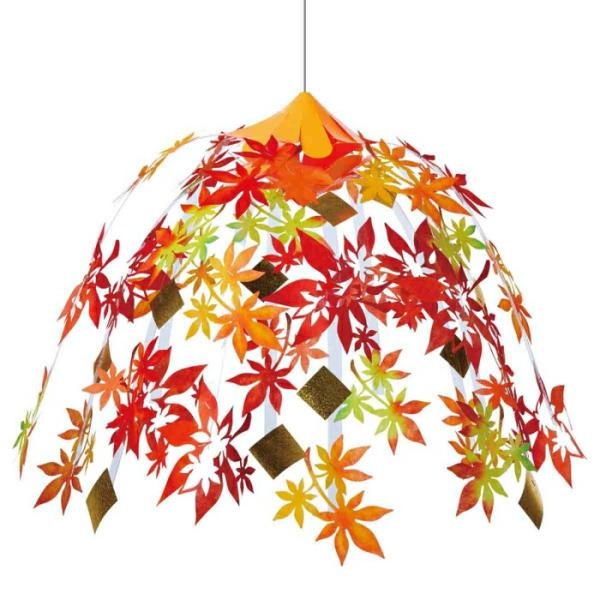 秋 飾り 装飾 飾り付け_たそがれ紅葉2段センター  1個_57-36-8-1_8148-702