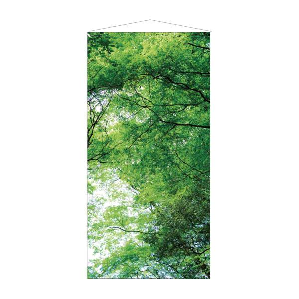 爽やかな緑の写真でアウトドアコーナーを演出。 防炎加工タイプなので、商業施設・ホテル・病院などの人の集まる店内の飾り付けにもおすすめです。●素材／ポリエステル●サイズ／90×180cm●特記事項／上下パイプ・上部ひも付き 片面 防炎加工仕上...