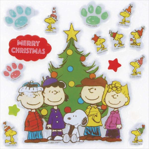 大人気のスヌーピーアイテムで楽しいクリスマスを演出。●素材／熱可塑性ポリマー●サイズ／台紙：20×20cm●特記事項／片面