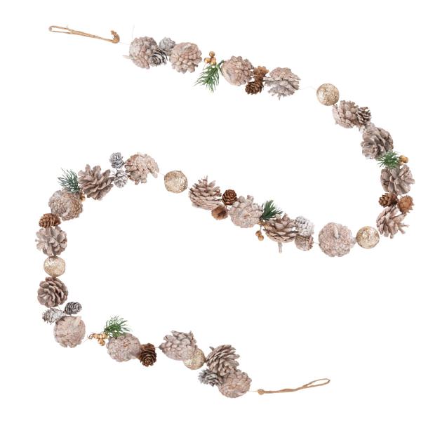 天然素材をふんだんに使用して作られたガーランドです。壁面やレジカウンターに吊るしたり、テーブルに置いたり、商品棚やワゴンや看板に巻いたりしてクリスマスらしいディスプレイに。●素材／天然素材・プラスチック・発泡スチロール●サイズ／長さ190c...
