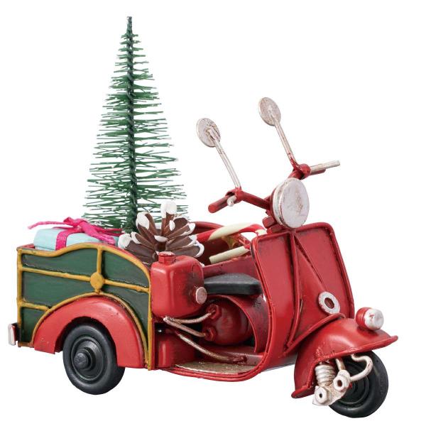 クリスマス 飾り 飾り付け 装飾_ティンクリスマスカー レッドバイク 1