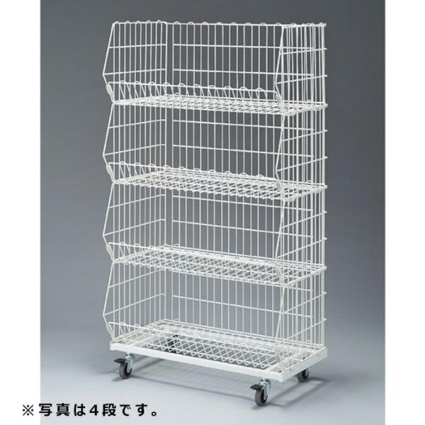 ■■商品特徴■■大型キャスターを採用し、店頭への品出しなどもスムーズに！●サイズ／W86.4×D46.3×H121.1cm カゴ：H(前11.4・後35.4)cm 線材：カゴ直径4mm 枠部分直径6mm●素材／本体：スチール製 粉体塗装 こ...